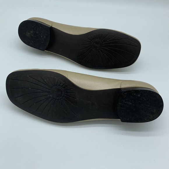 TROTTERS Shoes 7.5 M Flats CrissCross Strap Leather Pearl Beige Gold T3018 $125 - Picture 10 of 10